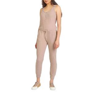 Black Tape NWT Sleeveless Jumpsuit Jogger Size Medium Cocoa Brown Drawstring